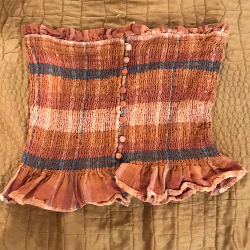 American Eagle Plaid Tube Top